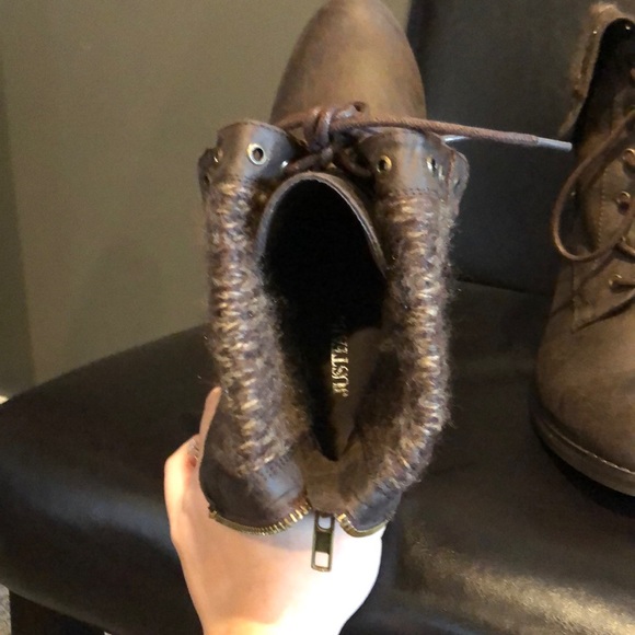 Brown Just Fab military ankle booties size 9 - Picture 6 of 8
